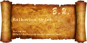 Balkovics Uriel névjegykártya